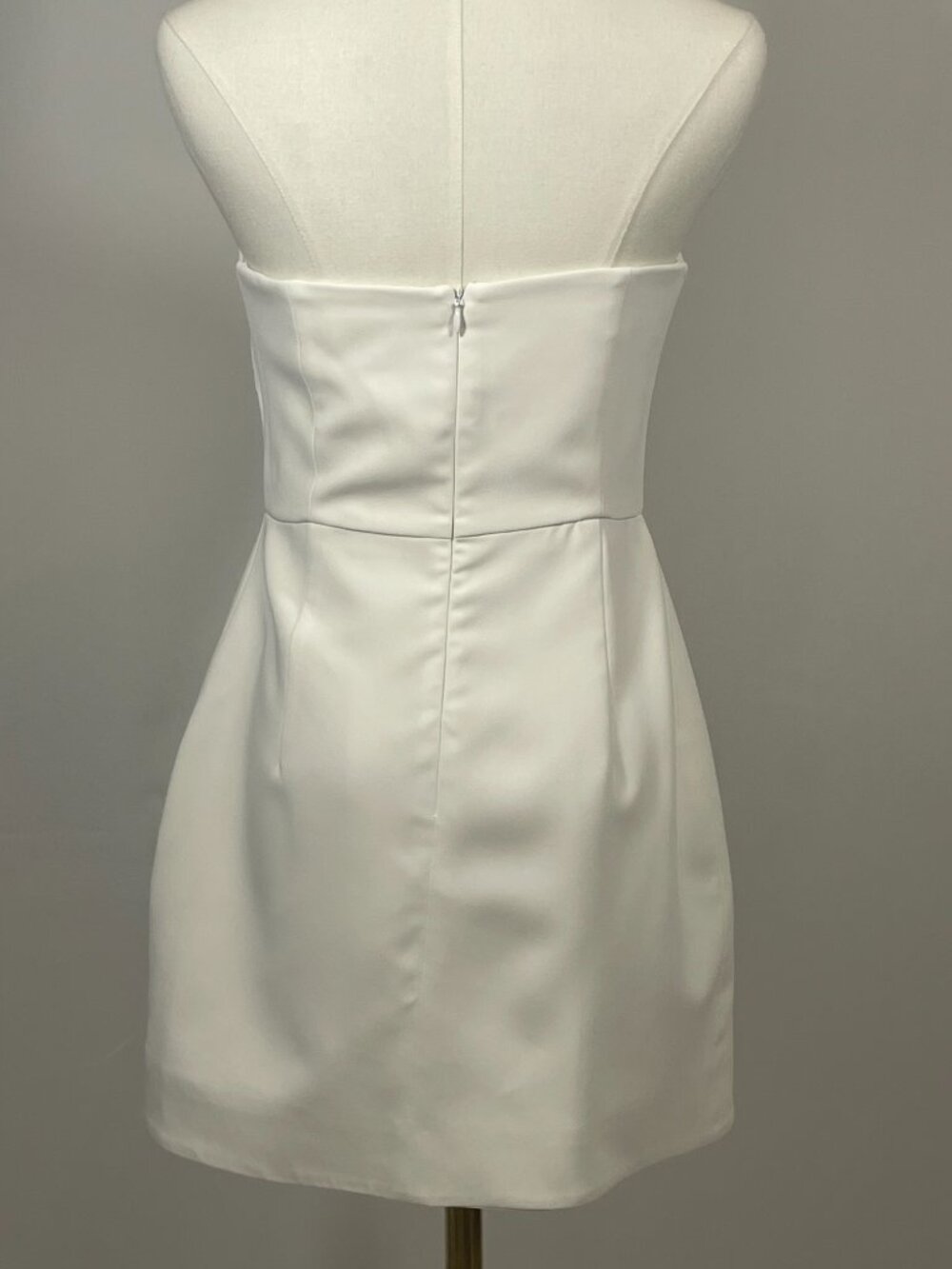 Amanda Uprichard Ivory White Strapless Puzzle Mini Dress - Size S - Picture 3 of 5